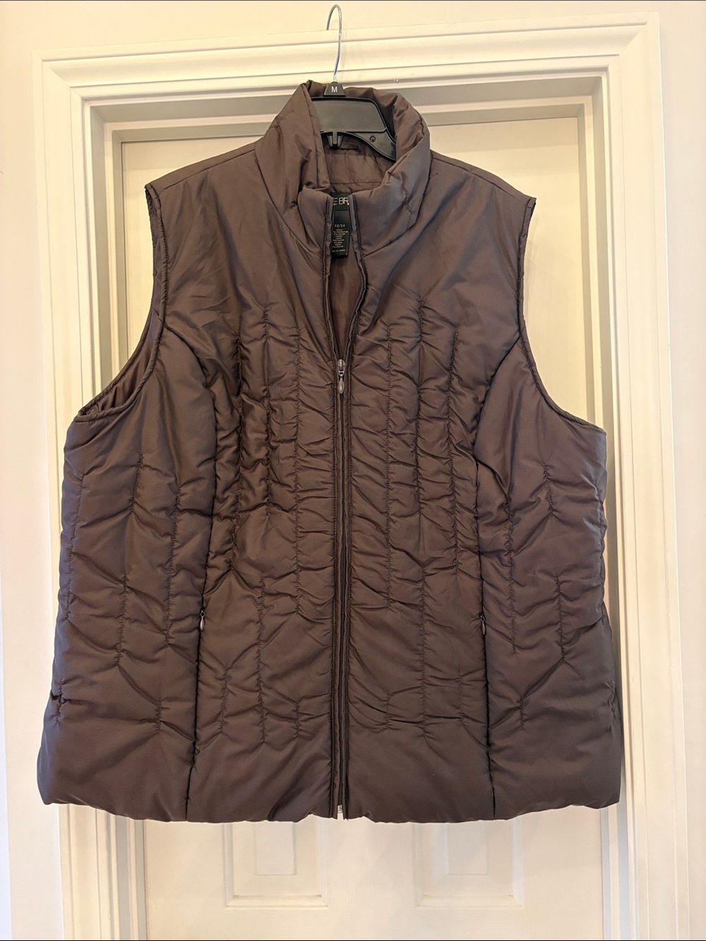 Lane Bryant Brown Puffer Vest Women’s Plus Size 22/24 Quilted Zip Front Jacket